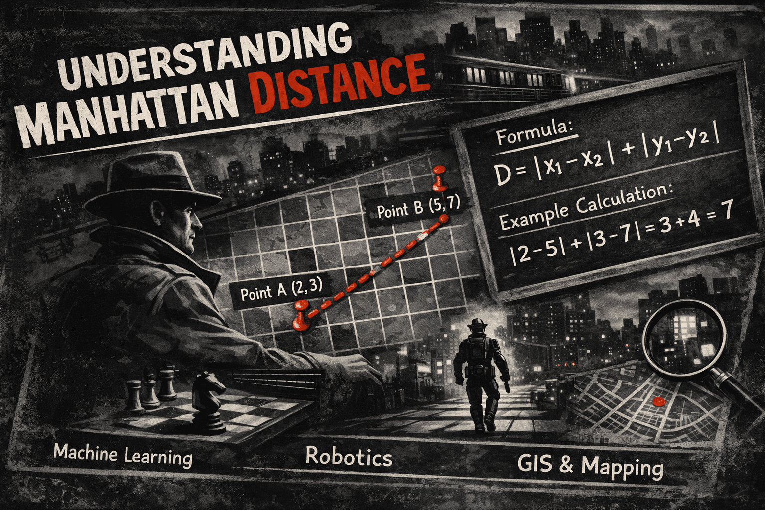 Understanding Manhattan Distance: A Comprehensive Guide cover image for a technical article on giovanniromero.dev